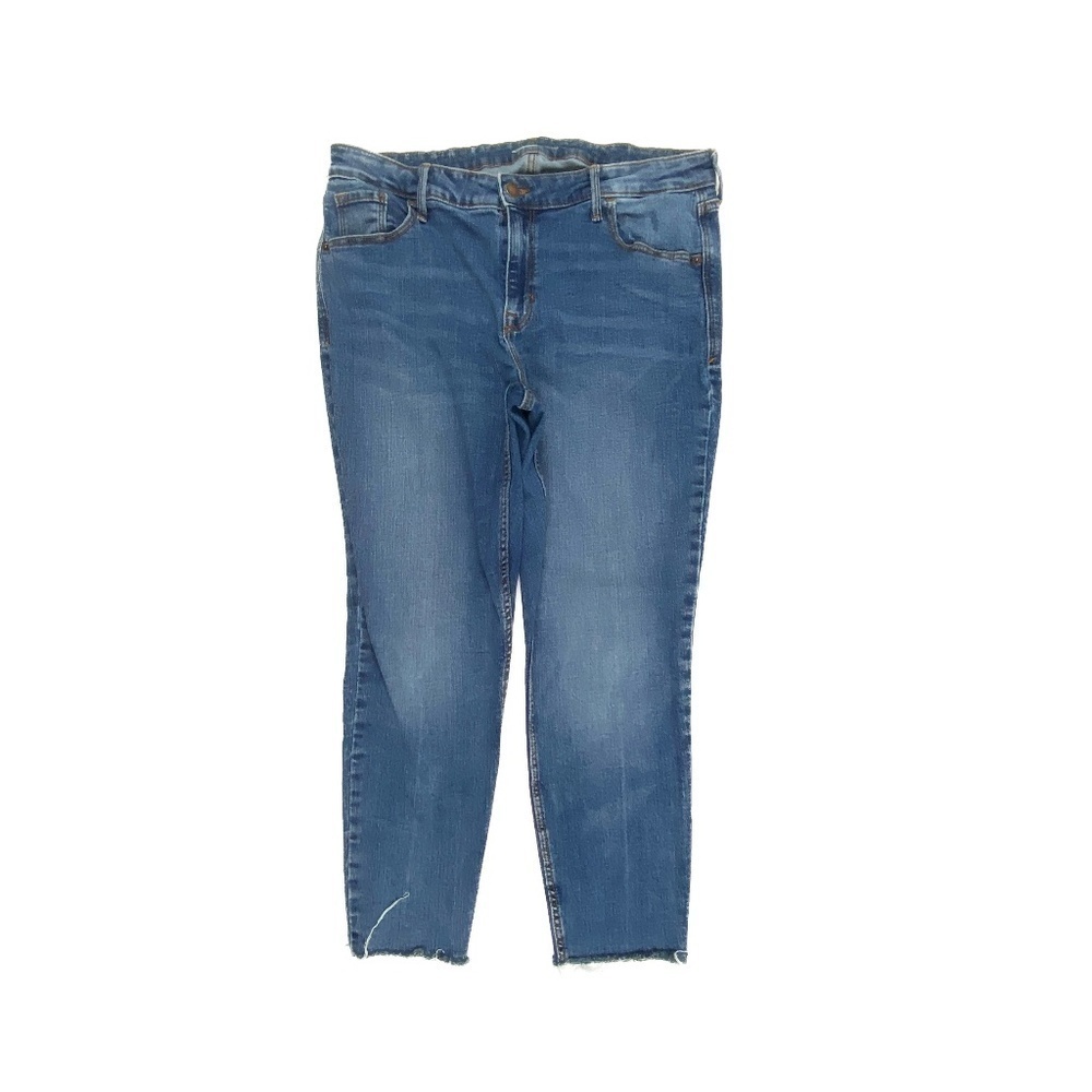 Old Navy Rockstar Super Skinny Raw Hem Women's size 16 Medium Blue Denim Jeans
